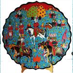 Minyatür Türk çini sanatı desenli tabak çalışması