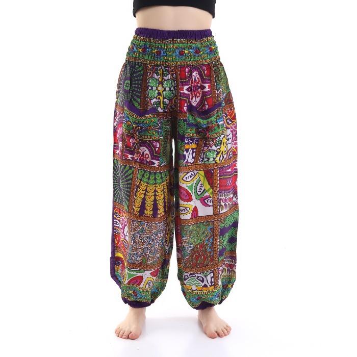 Kadın Harem Pantolon, Yüksek Bel, Hippie, Yoga Pantolon  