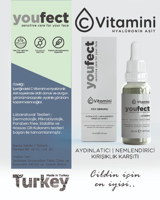 Youfect C Vitamini + Hyalüronik Asit Cilt Serumu