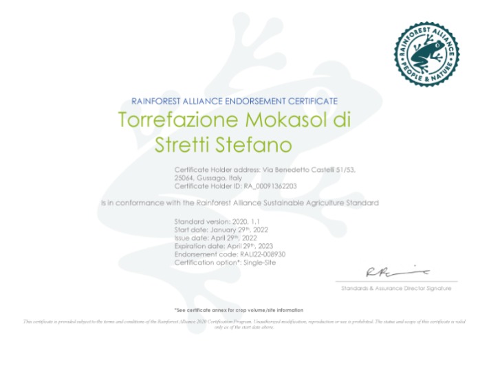Certificazione Rainforest Alliance