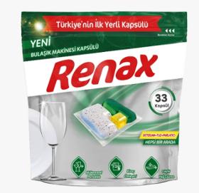 RENAX DISHWASHER CAPSULE 346 GR.*6  33 PIECES