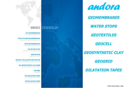 Geomembranes, Water Stops, Geotextiles, Dilatation Tapes