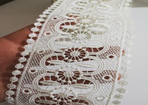 Guipure lace and tulle lace 